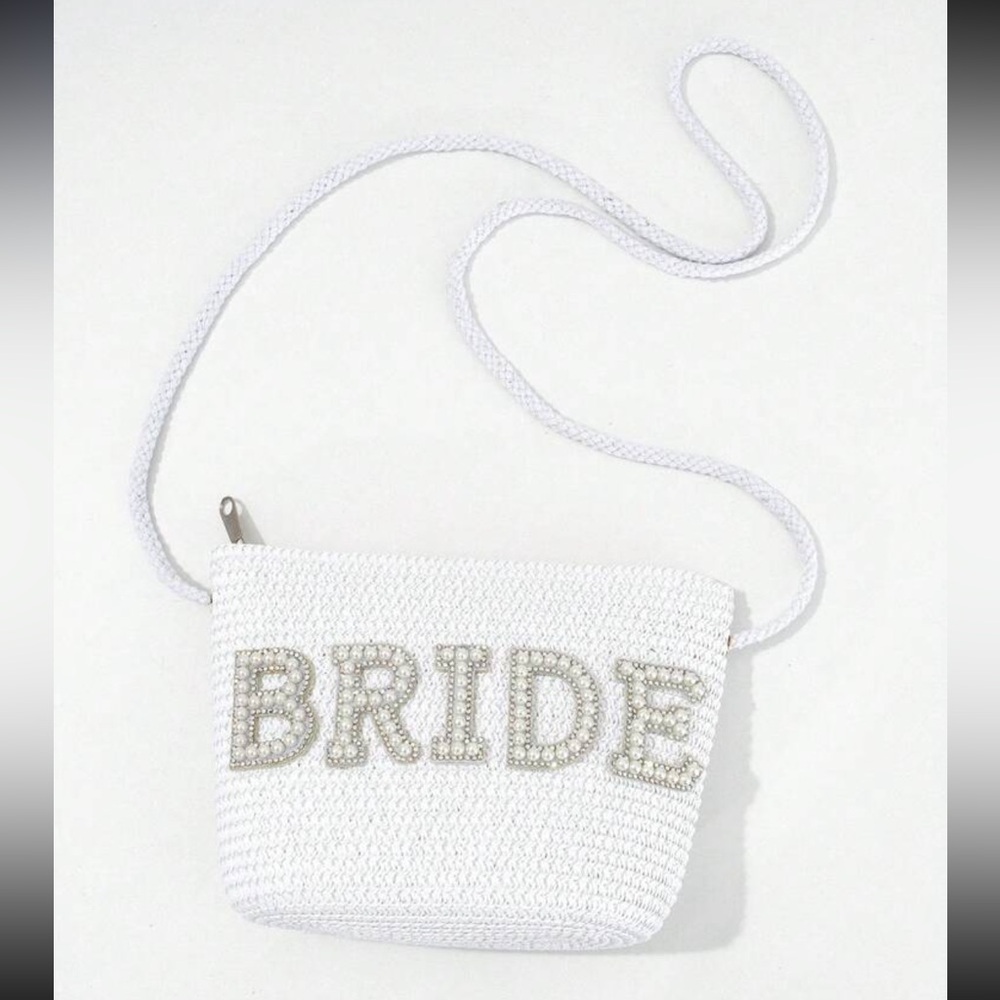 White Bride Bag with Silver and Pearl Accents- Brand New In Package
